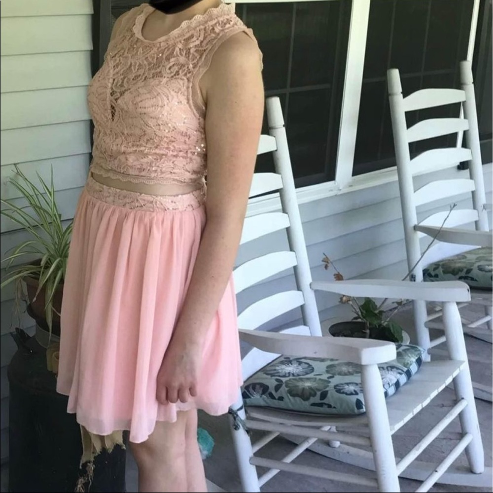 two-piece, light pink, Dillards